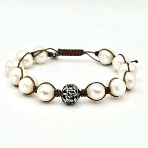 Silpada Retired B2424 “Rugged Pearls” Freshwater Pearl Adjustable Bracelet